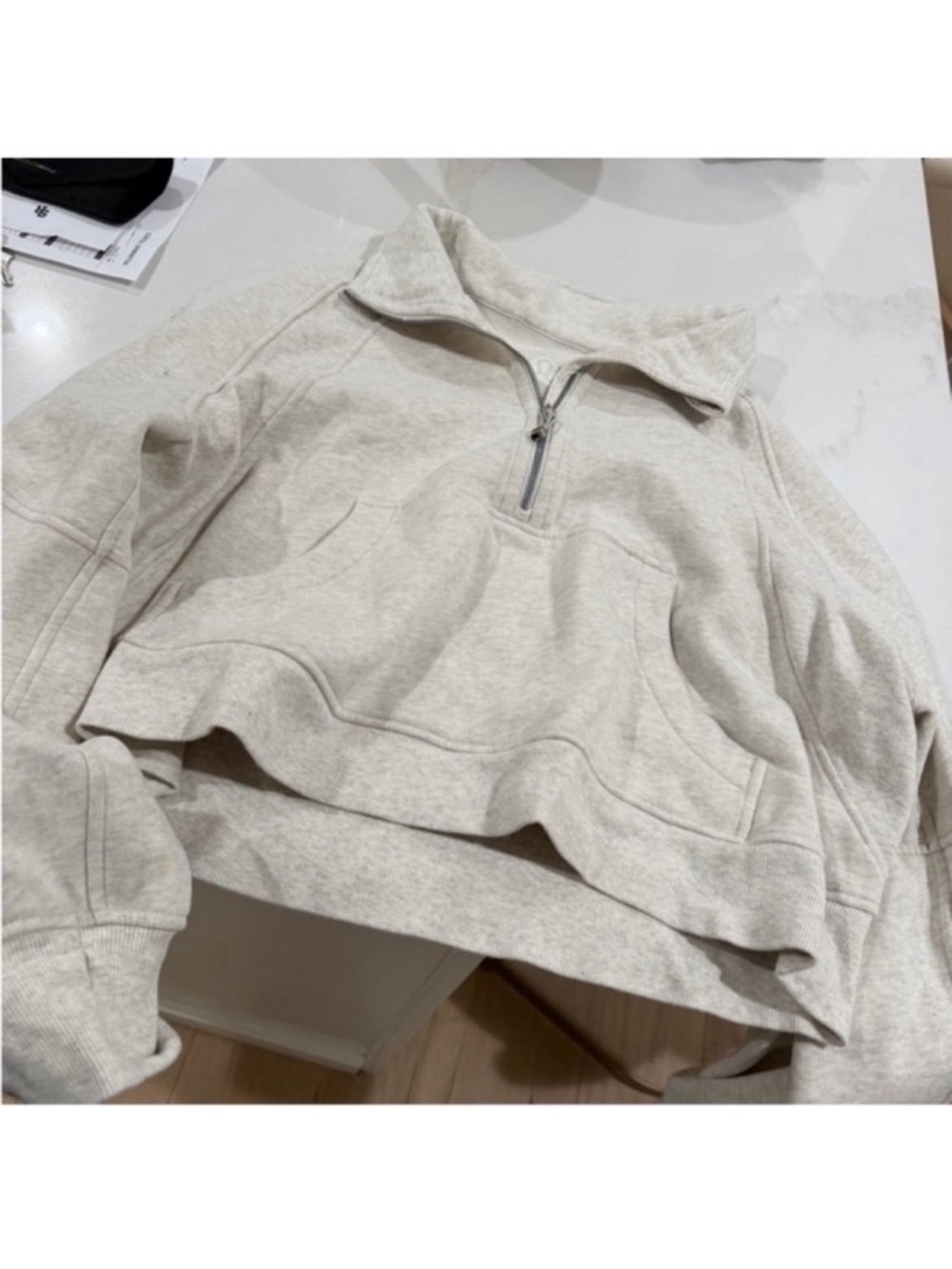 lululemon athletica Cropped Quarter-Zip Pullover - Cream M/L